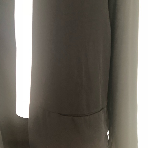 Black Blazer blouse with white trim sizes S M L - Picture 2 of 5